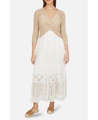 Women's Crochet Cotton Twisted Bolero Top