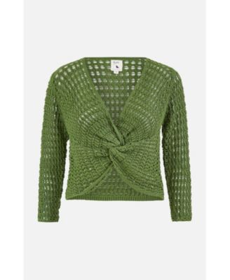 Women's Crochet Cotton Twisted Bolero Top