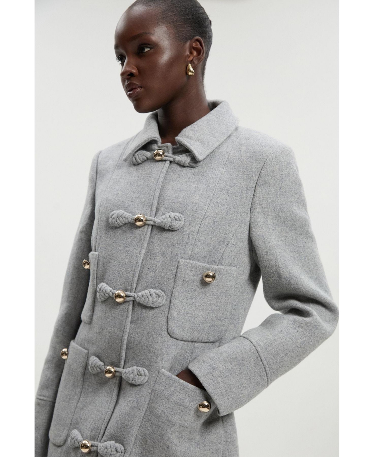 Karen Millen Women's Tailored Knot Detail Midi Coat