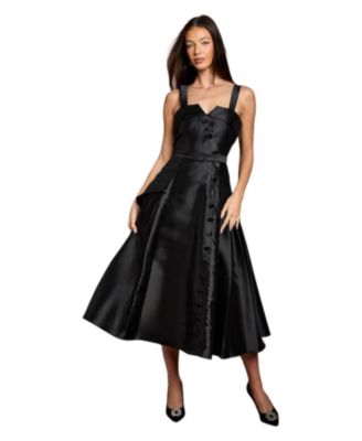 Women's Lisa Twill Volume Belted Midi Dress