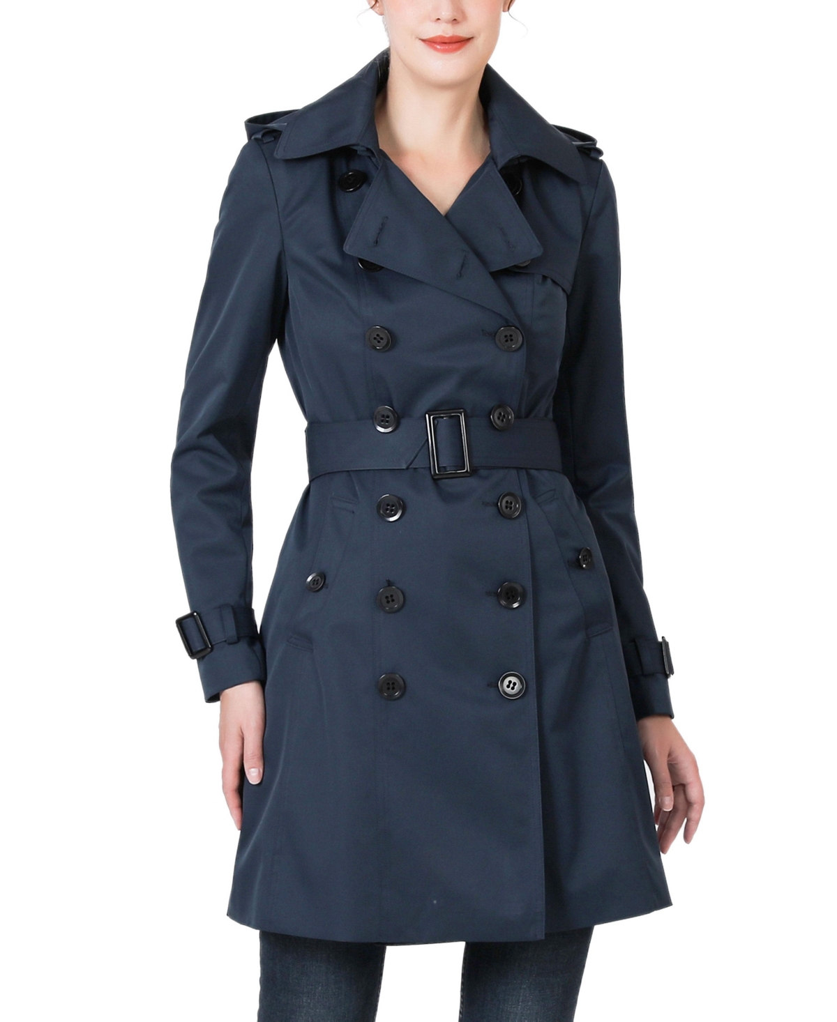 kimi + kai Women's Classic Hooded Trench Coat