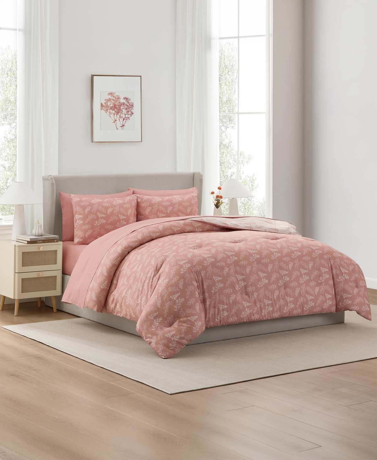 Nestl Luxury Soft Botanical Design -Pc. Comforter Set