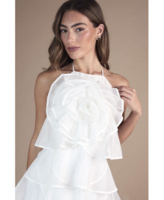 Women's Corsage Halter Bridal Mini Dress