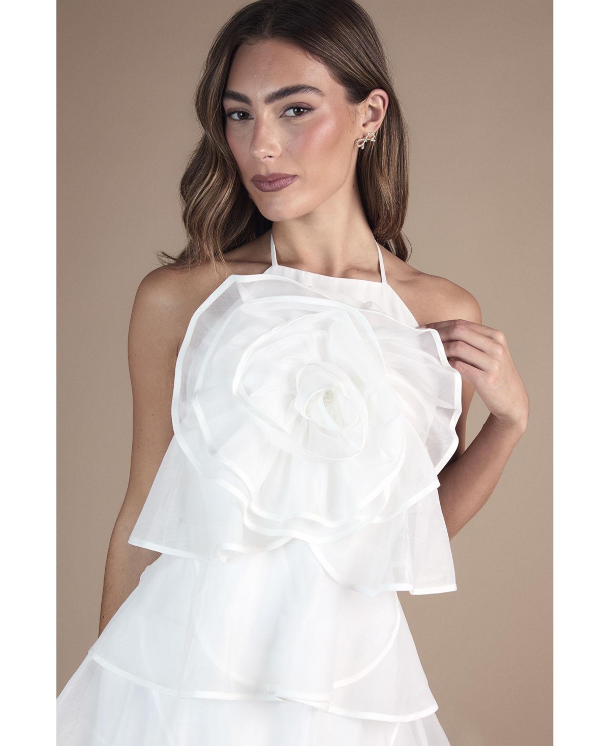 Coast Women's Corsage Halter Bridal Mini Dress