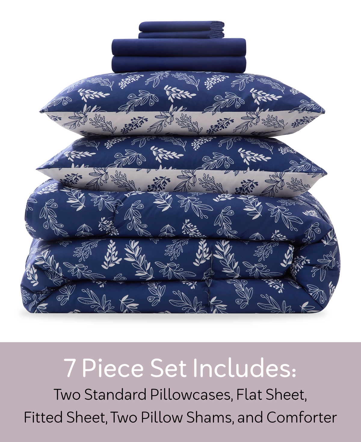 Nestl Luxury Soft Botanical Design 7-Pc. Comforter Set