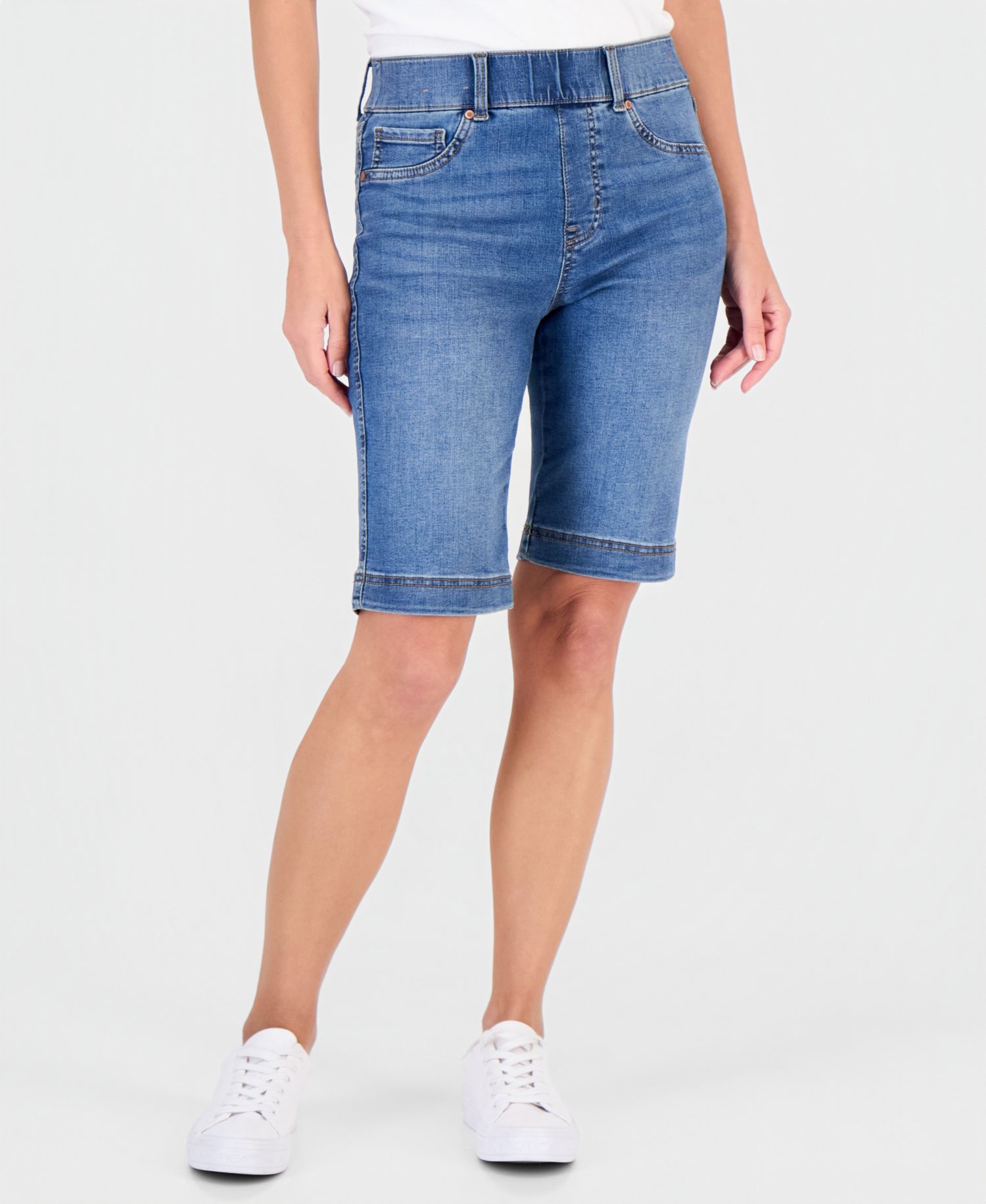 Petite High-Rise Shaping Bermuda Shorts