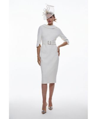 Women's Crepe Roll Neck Pencil Midi Dress