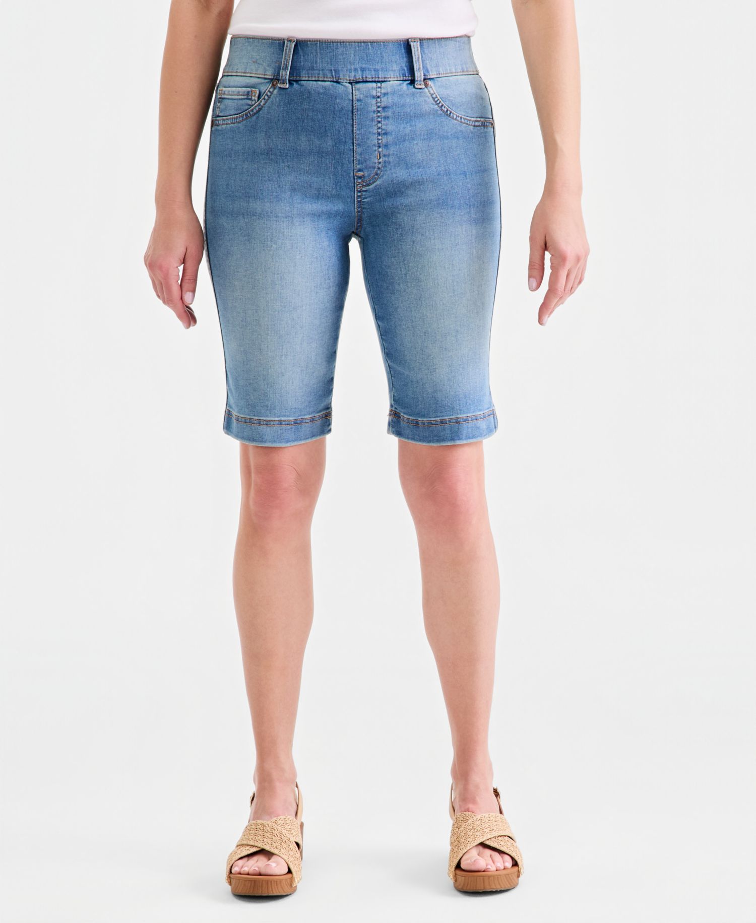 Petite High-Rise Shaping Bermuda Shorts