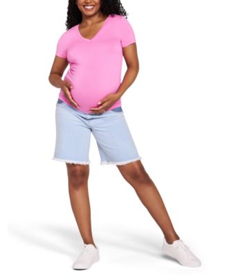 Maternity Motherhood Under the Belly Dad Denim Short