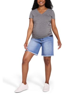 Maternity Motherhood Under the Belly Dad Denim Short