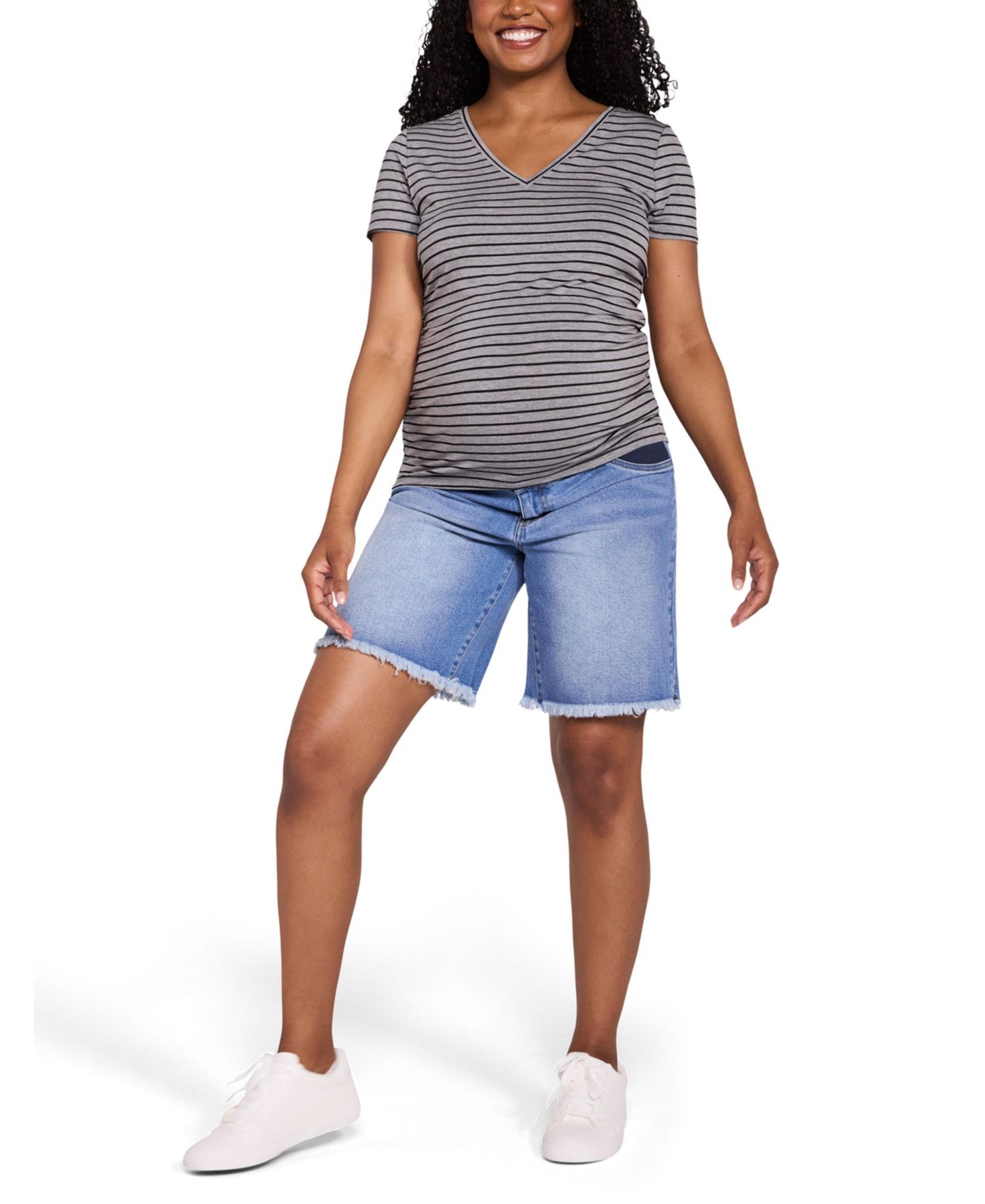 Женские шорты Motherhood Maternity Motherhood Under the Belly Dad Denim Short, цвет: Средняя варка — фото 5