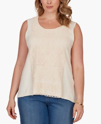Plus Size Crochet Front Sweater Tank