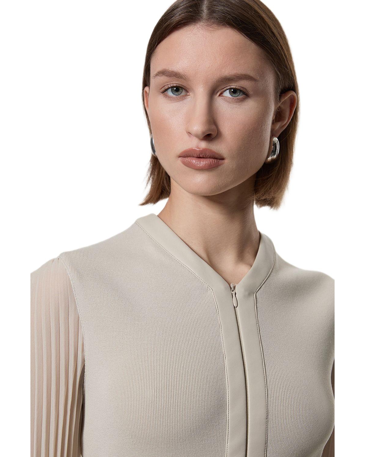 Karen Millen Women's Woven Sleeved Pleated Dress