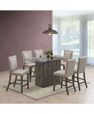 Counter Height Stool with PVC fabric upholstery in a steel finish