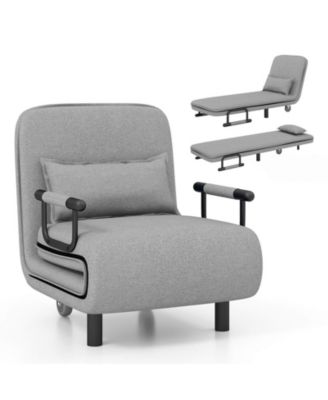 3-in-1 Convertible Sofa Bed with 5-Position Adjustable Backrest & Lumbar Pillow