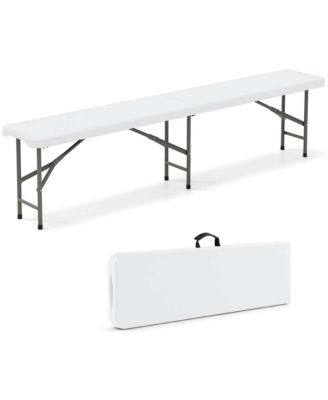 6 ft Plastic Folding Bench with 1320 LBS Capacity Handle & Lock For Outdoor Picnic