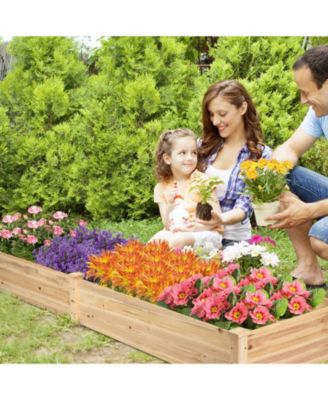 Wooden Raised Garden Bed Outdoor Wood Planter Box for Vegetables Flowers Fruit