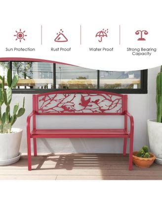Patio Garden Bench Park Yard Outdoor Furniture Cast Iron Porch Chair