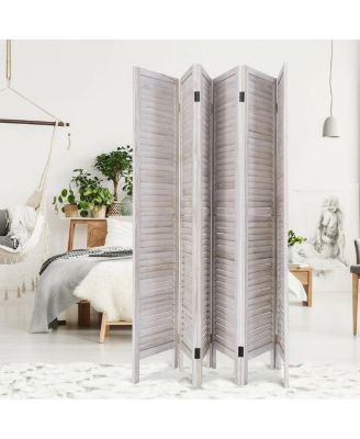 67'' High 6 Panel Room Divider Furniture Classic Venetian Wooden Slat Home