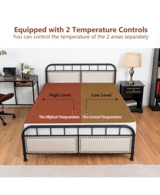 76” x 54” Full Size Heated Mattress Pad with 9 Heating Levels & 9H Timer, Dual Controllers