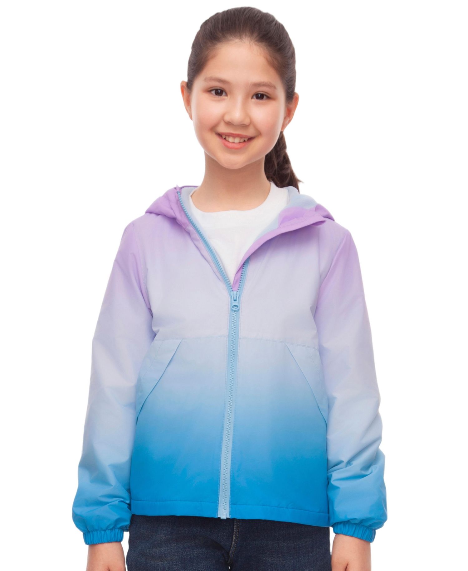 Girls Lightweight Fleece-Lined Windbreaker