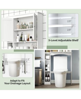 Over the Toilet Storage Cabinet Bathroom Storage Organizer with Toilet Paper Holder
