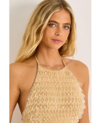 Women's Droplet Beaded Mini Dress