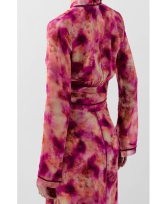 Women's Tie Velvet Print Shirt