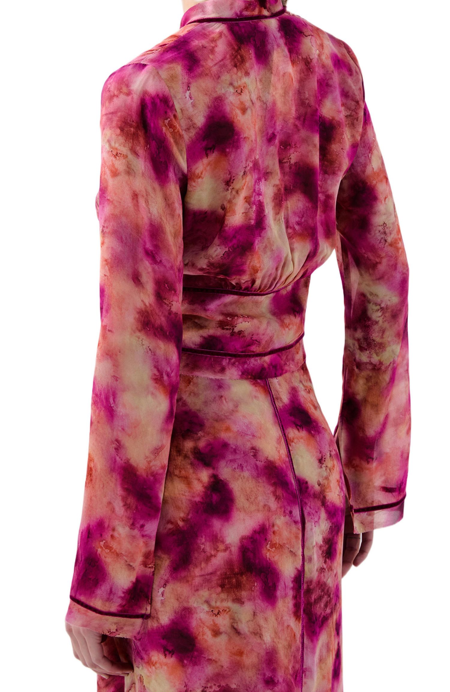 Women's Tie Velvet Print Shirt