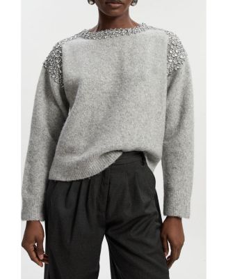 Women's Embellished Trim Cosy Knit Jumper