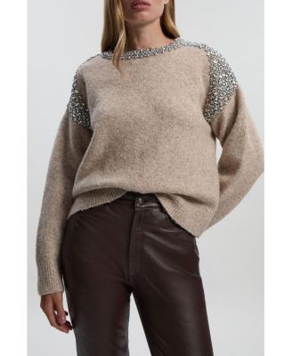 Women's Embellished Trim Cosy Knit Jumper