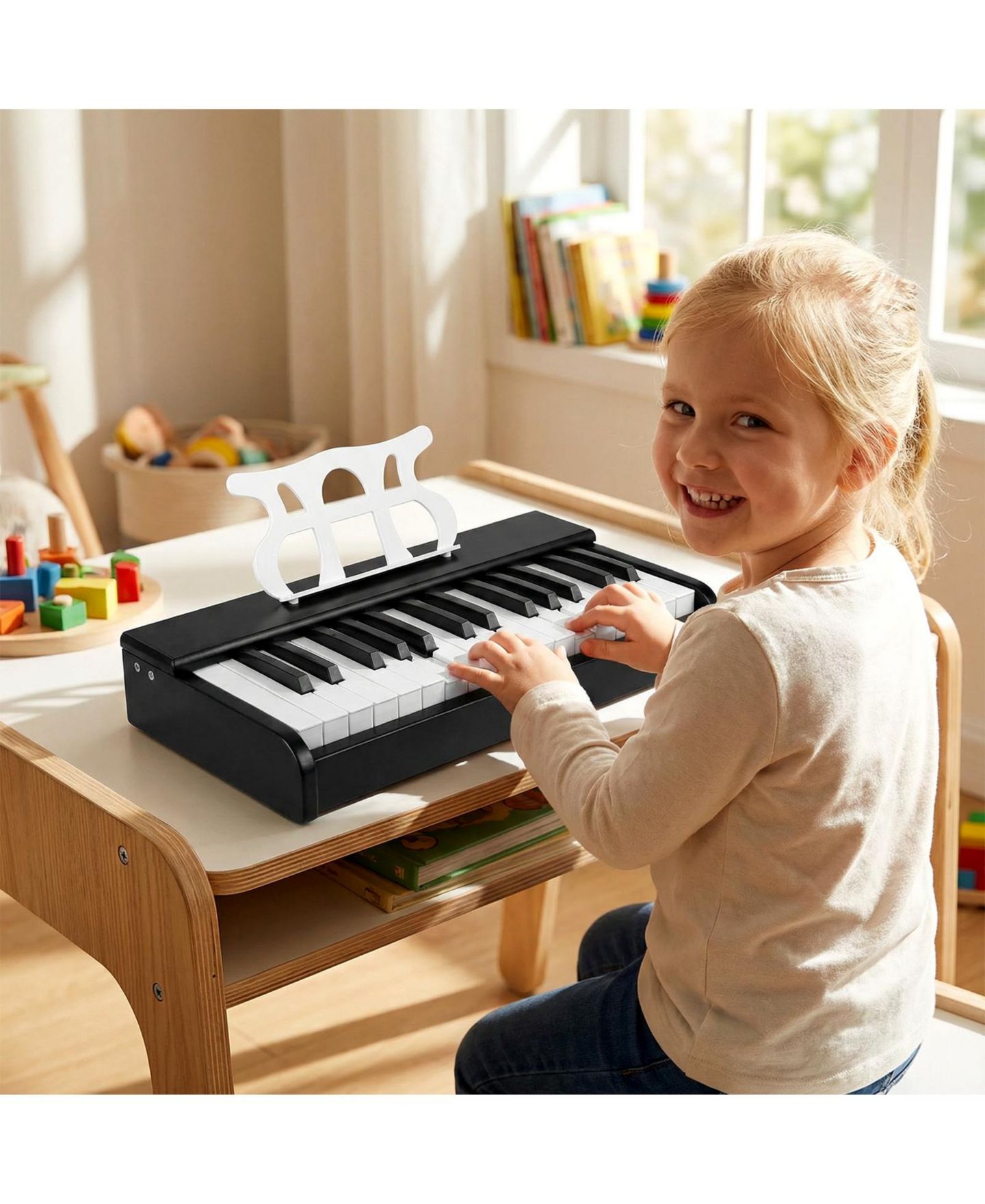 Детская игрушка Mecale 30-Key Kids Digital Piano with Music Stand, Ages 3+, цвет: Чёрный — фото 5