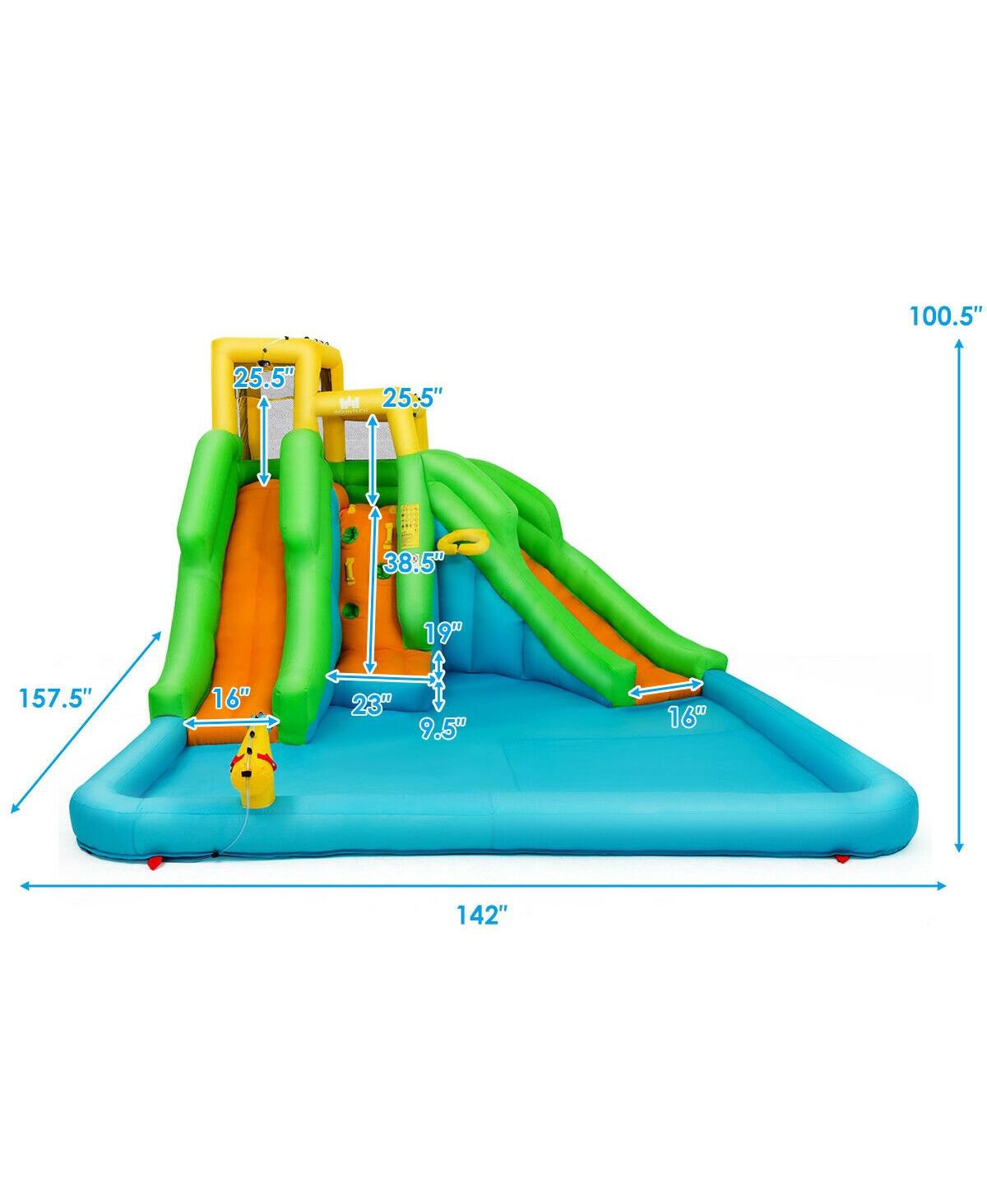 Mecale Inflatable Water Park Bounce House with Climbing Wall, No Blower Included