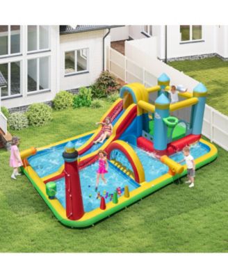 Giant Inflatable Water Slide Park with Long Slide and 750W Blower Included