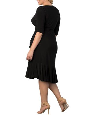 Plus Size Whimsy Ruffled Midi Wrap Dress