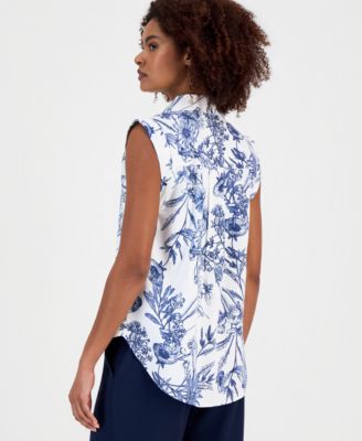 Women's Extended-Shoulder Sleeveless Blouse