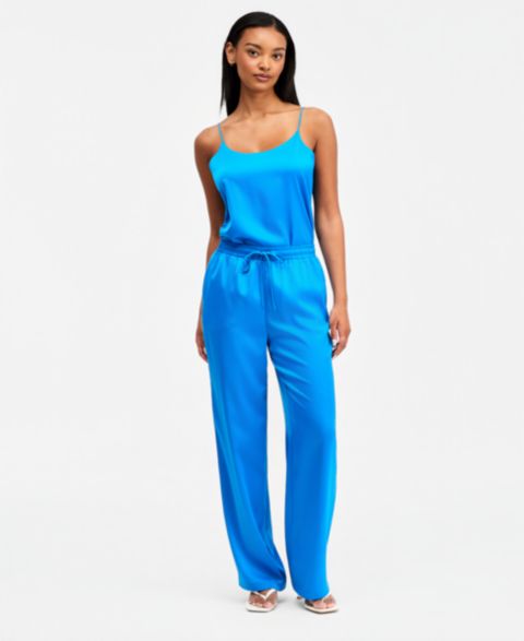 Женские брюки Bar III Satin Pull-On, цвет: Глубокий аквамариновый