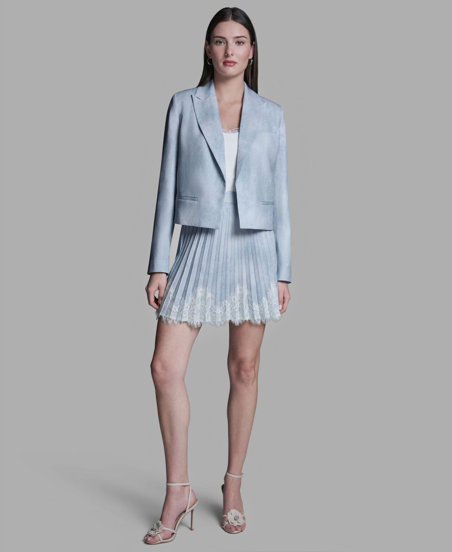 Женская куртка BCBG Printed Open-Front, цвет: Джинсовый разноцветный — фото 2