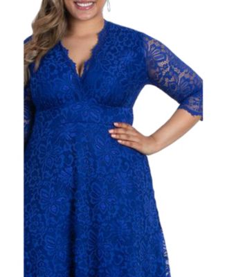 Women's Plus Size Mademoiselle Lace Cocktail Dress with Sleeves