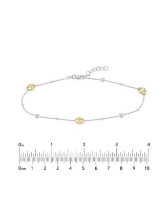 Cubic Zirconia Anklet 10" 925 Sterling Silver