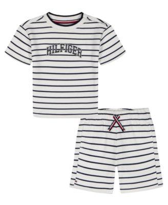 Boys' 2T-7 Striped French Terry T-Shirt and Shorts, 2-Piece Set