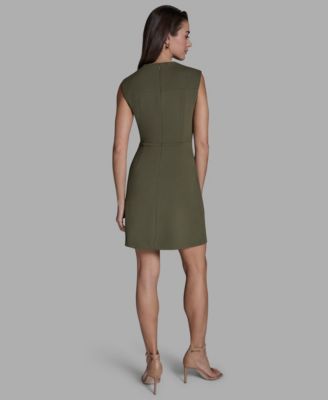 Women's Crepe Square Neck Two-Piece Dress