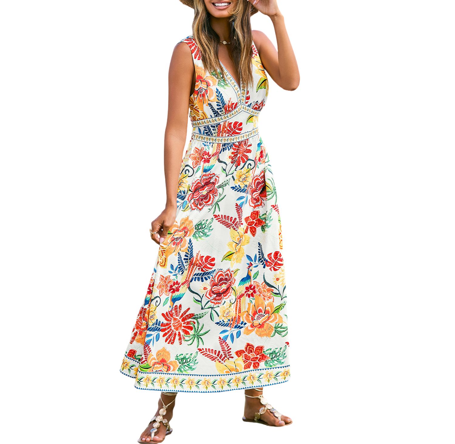 Women's Sabrina Tropical Maxi Beach Dress