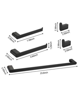 5- Piece Bathroom Accessories Set, Stainless Steel Bathroom Hardware Set, Bath Towel Bar, Towel Hooks and Towel Racks