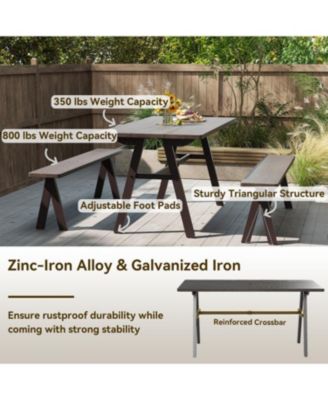 Outdoor 3-Seat Bench with 800 lbs Bearing Capacity