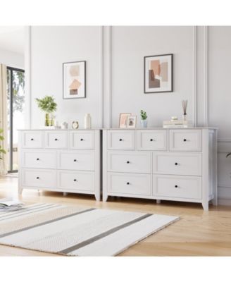 Modern 7 Drawer Dresser for Bedroom,Dressers with Large Storage,Handleless Chest of Drawers TV Stand