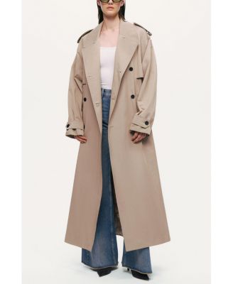 Women's Oversized Double-Breasted Trench Coat