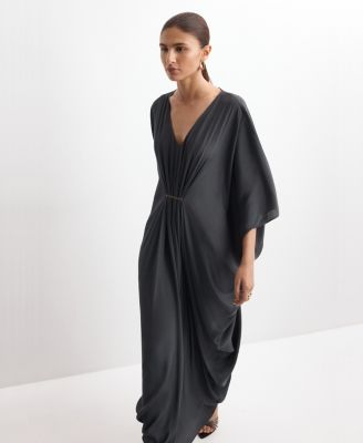 Women's Three-Quarter Sleeves Draped Dress