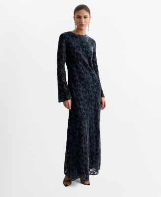 Women's Bell Sleeves Devore Dress