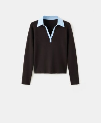 Women's Combined Shirt-Collar Sweater